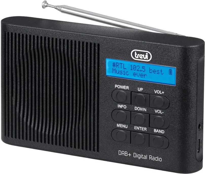 Rádio Trevi DAB 7F91 R BK, klasické a rádiobudík, prenosné, DAB+ a FM tuner s 30 predvoľba