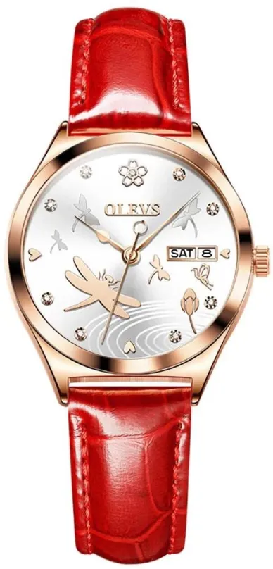 Dámske hodinky OLEVS Red Dragonfly 6611