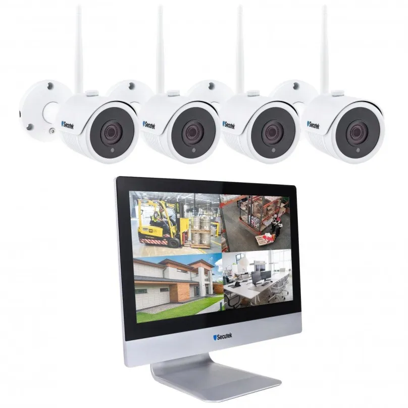 IP kamera Secutek WiFi kamerový systém SLG-WIFI3604M4FE200 - 4x 2MP kamera, 12" NVR