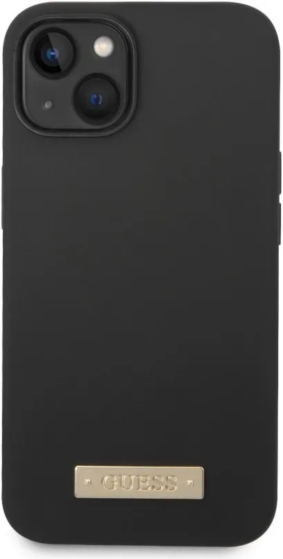 Kryt na mobil Guess Silicone Metal Logo MagSafe Kompatibilný Zadný Kryt pre iPhone 14 Black