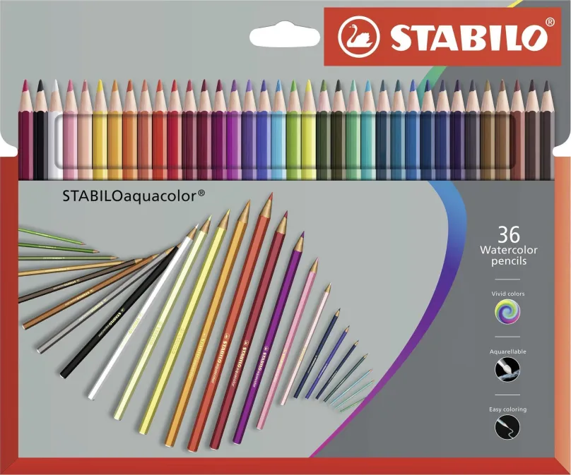 Pastelky STABILOaquacolor kartónové púzdro Premium 36 farieb