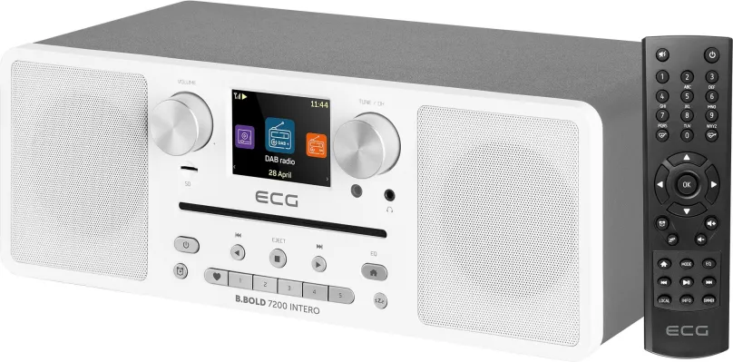 Rádio ECG B.Bold 7200 Intero White, internetové, klasické a rádiobudík, kuchynské, DAB+ a