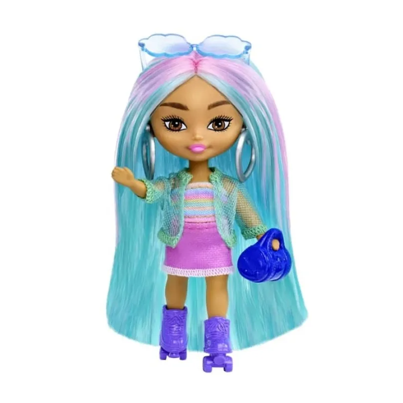 Mattel Barbie® Extra Mini minis! Dievča s modrými vlasmi, HLN45