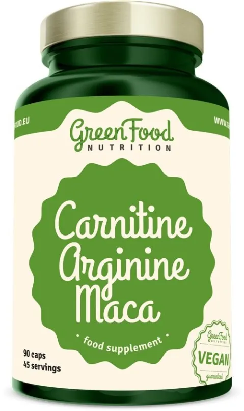 Spaľovač tukov GreenFood Nutrition Carnitin Arginin Maca 90 kapsúl