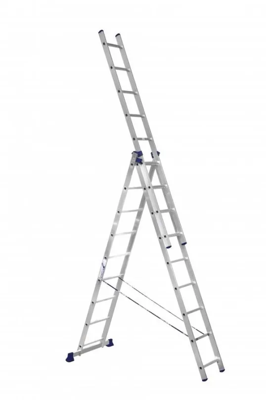 Rebrík Alumet, univerzálny 3-dielny rebrík, 3x10 priečok, 44 x 281 cm, max. 150 kg
