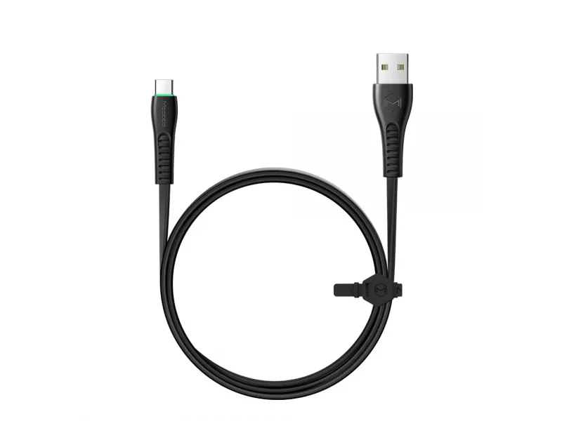Mcdodo nabíjací / dátový kábel USB-C s LED svetlom 1,2 m Flying Fish Series čierna