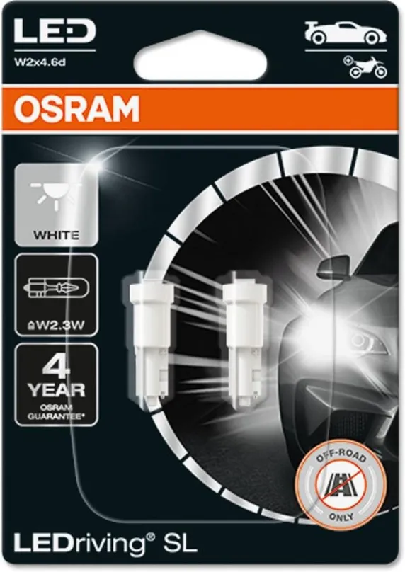 LED autožiarovka OSRAM LEDriving SL W2,3W, Studene biela 6000K, dva kusy v balení