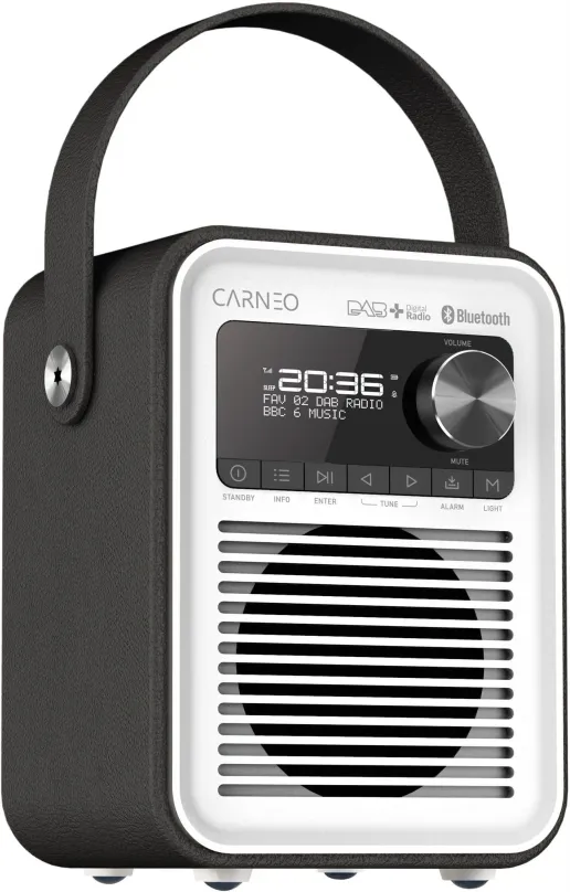 Rádio CARNEO D600, čierna/biela