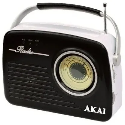 Rádio AKAI APR-11B BLACK, klasické, prenosné, AM a FM tuner, podpora MP3, výkon 2 W, vstup