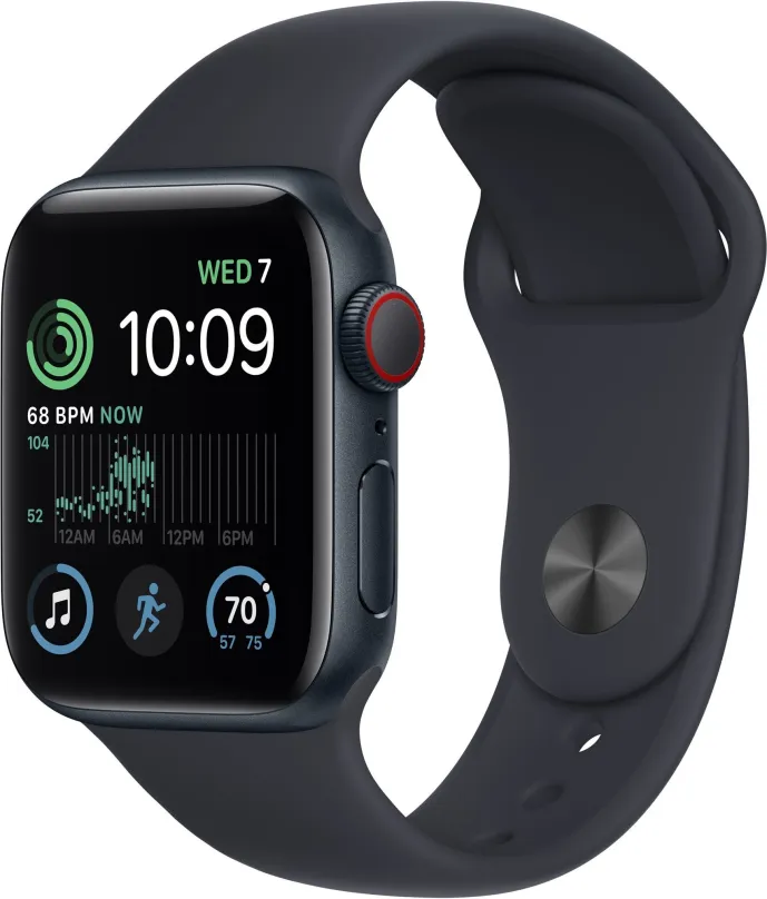 Chytré hodinky Apple Watch SE (2022) 40mm Cellular Temne atramentový hliník s temne atramentovým športovým remienkom
