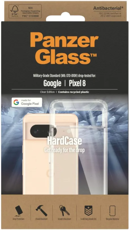 Kryt na mobil PanzerGlass HardCase Google Pixel 8, pre Google Pixel 8 5G, materiál TPU ap