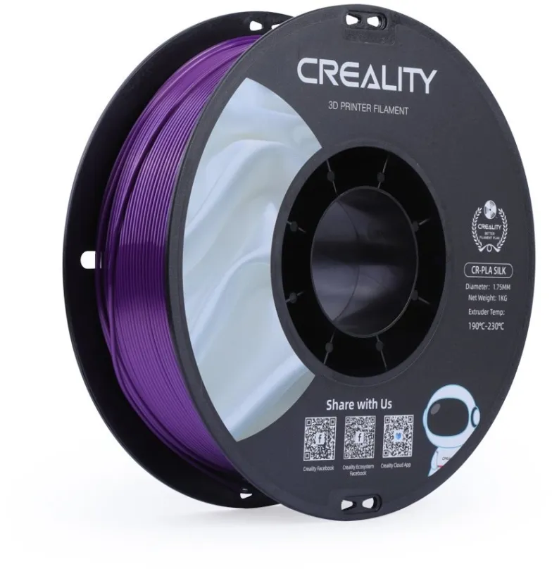 Filament Creality CR-Silk purple, materiál PLA silk, priemer 1,75 mm s toleranciou 0,03 mm