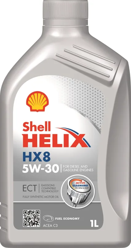 Motorový olej Shell Helix HX8 ECT 5W-30 1L, 5W-30, syntetický, API SN, ACEA C3, VW 504.00