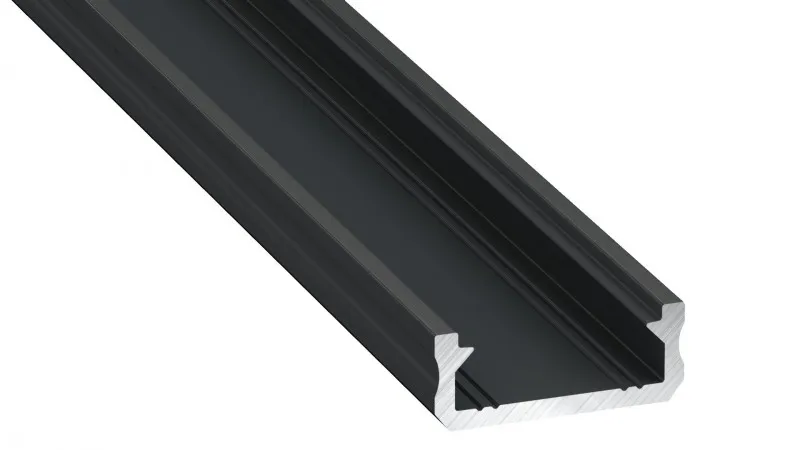 Hliníkový profil pre LED pásky "D", elox čierny, 2m