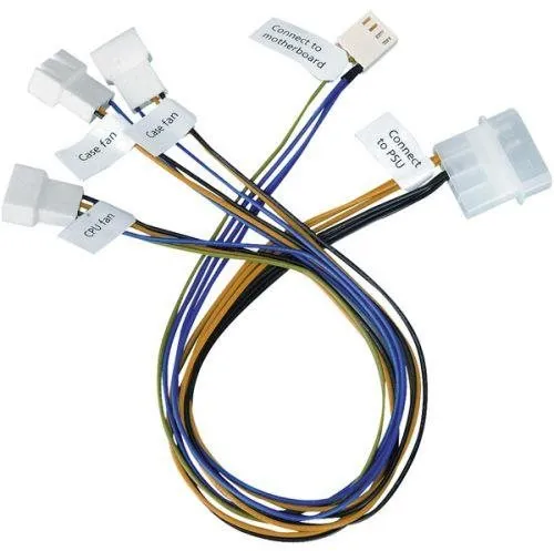 Rozbočovač AKASA PWM Splitter - Smart Fan Cable, s konektormi Fan 4pin a molex, pre pripoj