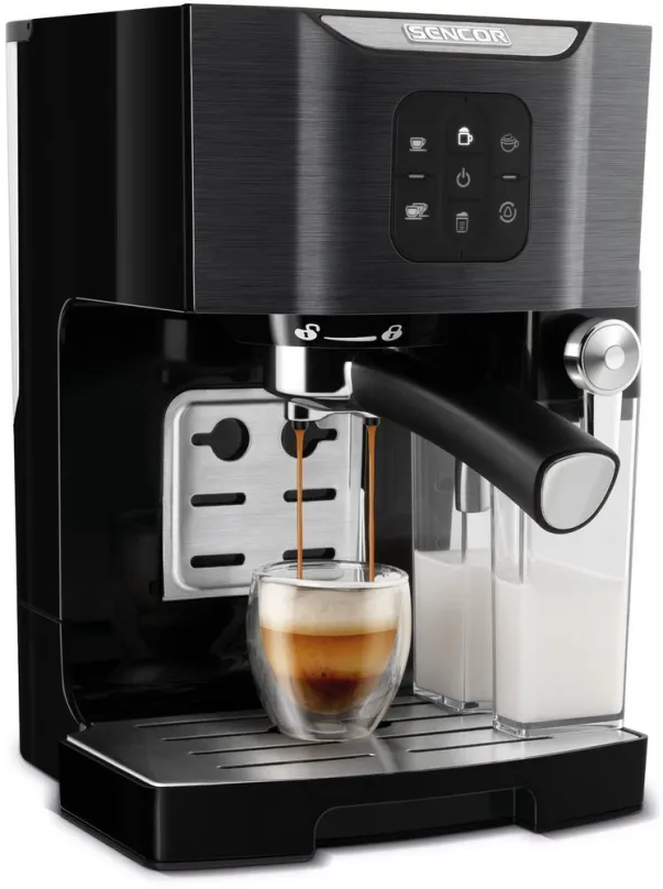 Pákový kávovar SENCOR SES 4040BK Espresso, do domácnosti, príkon 1450 W, tlak 20 bar, o