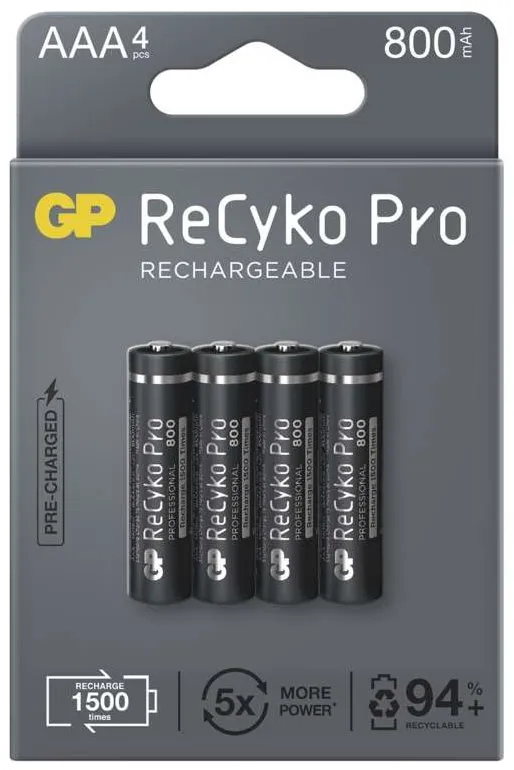 Nabíjacie batérie GP ReCyko Pre Professional AAA (HR03), 4 ks