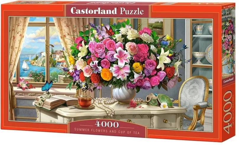Puzzle Castorland Puzzle Letná kytica so šálkou čaju 4000 dielikov