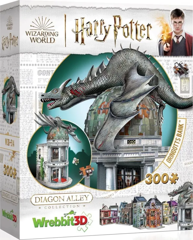 3D puzzle WREBBIT 3D puzzle Harry Potter: Gringottova banka 300 dielikov