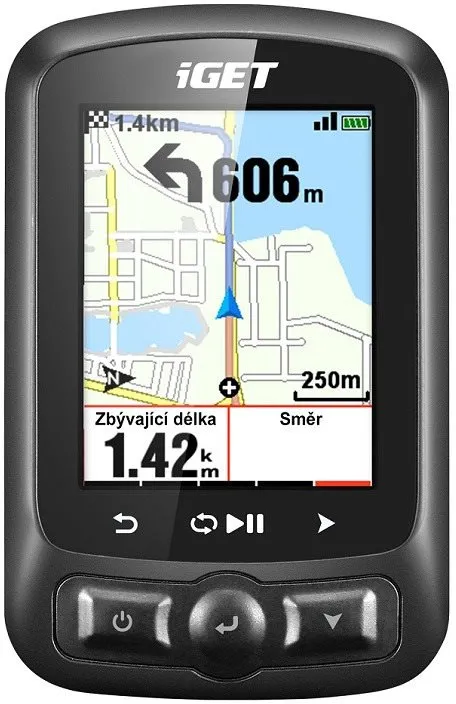 GPS navigácia iGET CYCLO SADA C250 GPS navigácia, držiak AC200, snímač kadencie AC61, puzdro AS250, hrudný pás AHR4