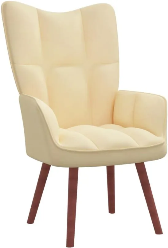 Kreslo Relaxačná stolička krémovo biela zamat, 328060