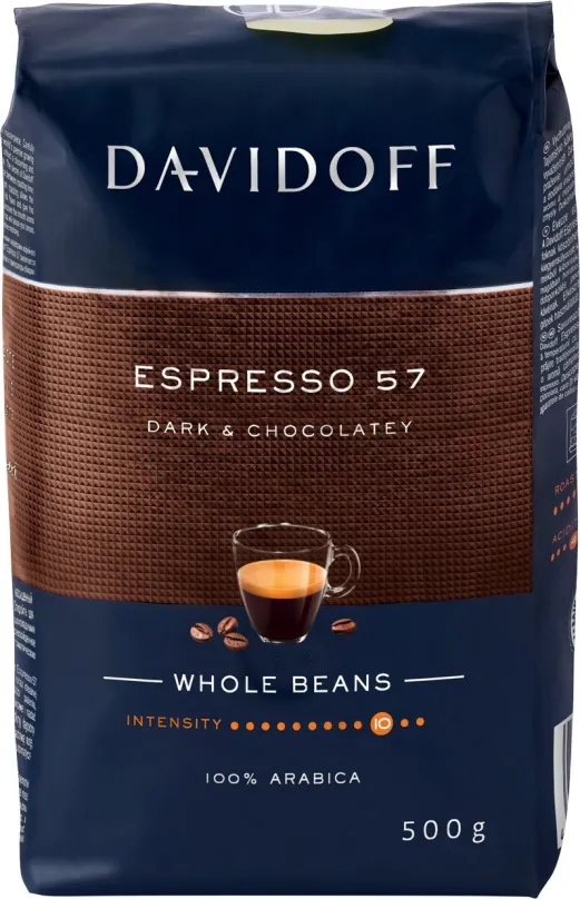 Káva Davidoff Café Espresso 57, zrnková, 500g, zrnková, 100% arabica,