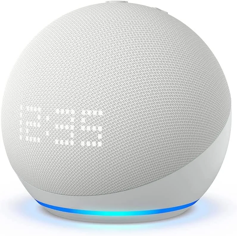 Hlasový asistent Amazon Echo Dot (5th Gen) with clock Glacier White, Amazon Alexa, podpora