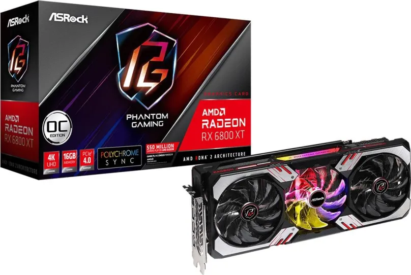 Grafická karta Radeon RX 6800 XT ASROCK Phantom Gaming D 16G OC