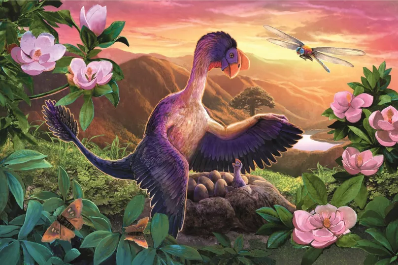 TREFL Puzzle Úžasní dinosaury: Microraptor pri hniezde 54 dielikov
