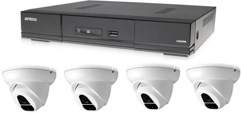 Kamerový systém AVTECH 1x DVR DGD1005AV a 4x 2MPX Dome kamera DGC1004XFT, , aplikácia pre