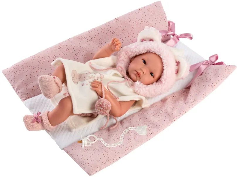 Bábika Llorens 63544 New Born Dievčatko - realistická bábika bábätko s celovinylovým telom - 35 cm