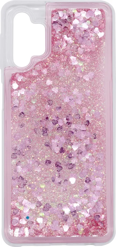 Kryt na mobil iWill Glitter Liquid Heart Case pre Samsung Galaxy A32 5G Pink