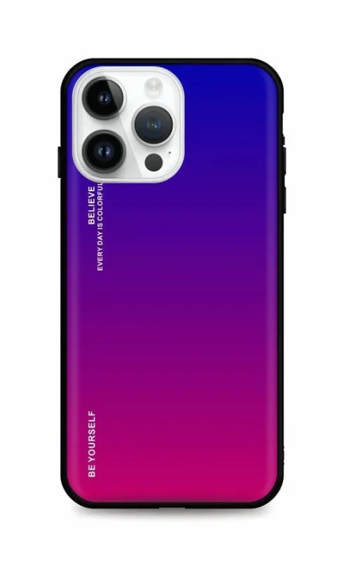 Kryt na mobil TopQ Kryt LUXURY iPhone 14 Pre pevný dúhový fialový 84636