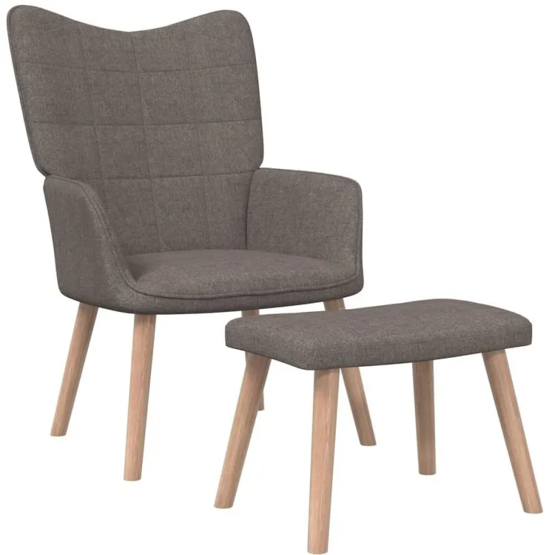 Kreslo Relaxačné stoličky so stoličkou taupe textil, 327939