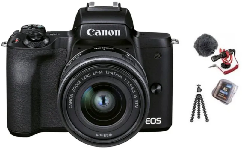 Digitálny fotoaparát Canon EOS M50 Mark II čierny - Vlogger Kit