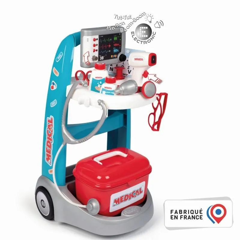 Doktorandská sada pre deti Smoby Lekársky elektronický vozík s príslušenstvom
