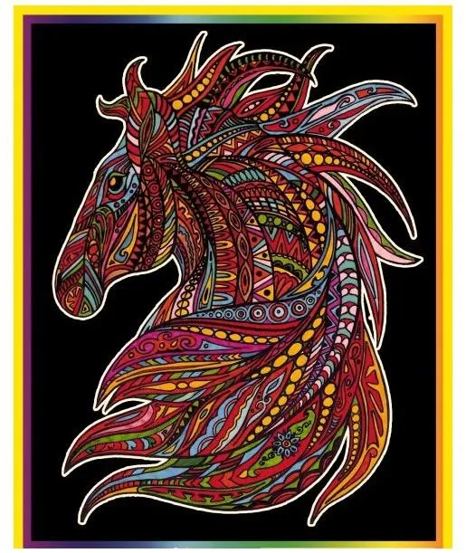 Omaľovánky Colorvelvet zamatový obrázok - kôň