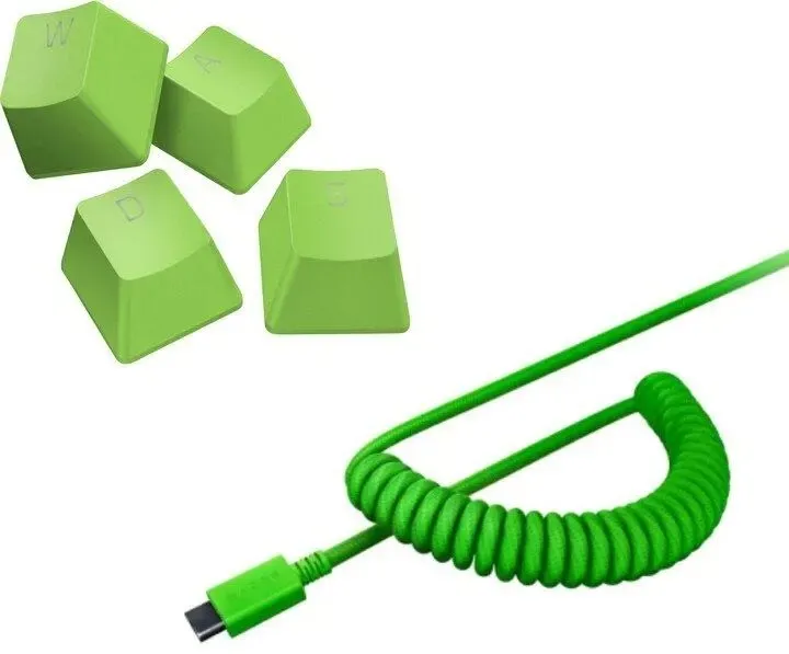 Herný set Razer PBT Keycap + Coiled Cable Upgrade Set - Green - US/UK