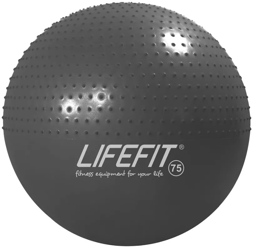 Gymnastická lopta Lifefit Massage ball 75 cm, tmavo šedá