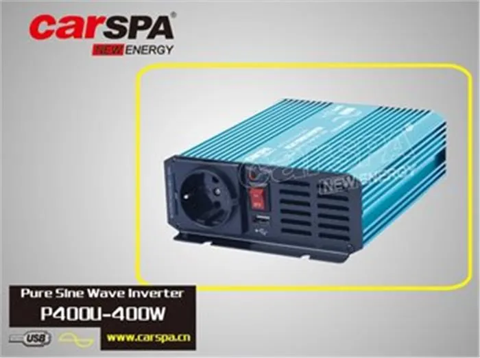 Menič napätia Carspa P400U-122 12V/230V+USB 400W, čistá sínusovka