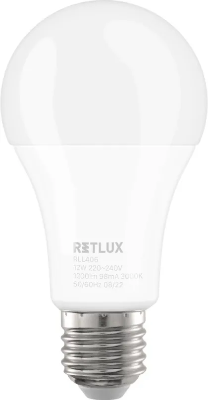 LED žiarovka RETLUX RLL 406 A60 E27 bulb 12W WW
