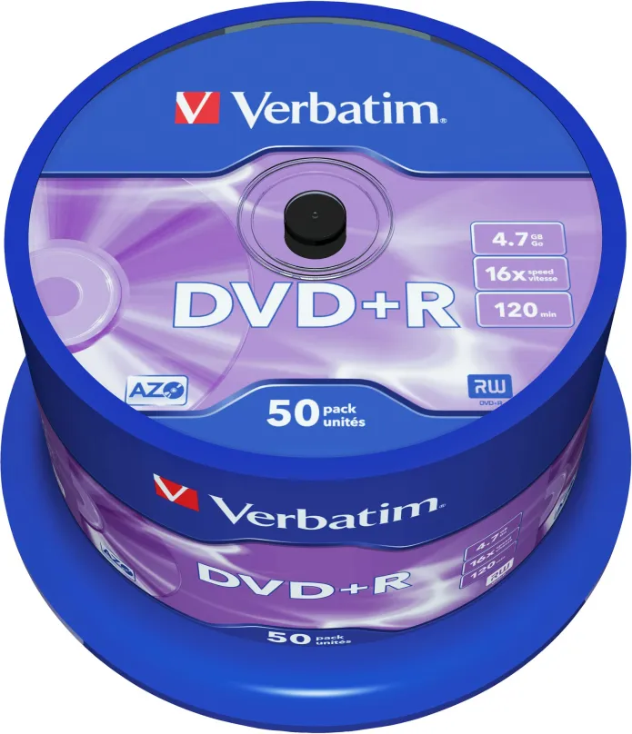 Médiá VERBATIM DVD+R AZO 4,7 GB, 16x, spindle 50 ks