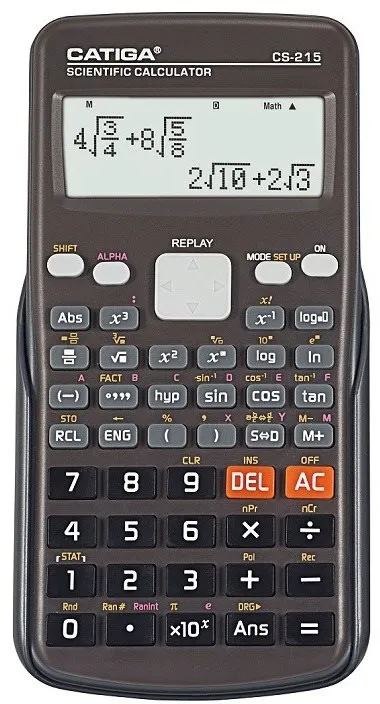 Kalkulačka CATIGA CS-215, vedecká, batériové napájanie, 12miestny bodový displej, goniomet