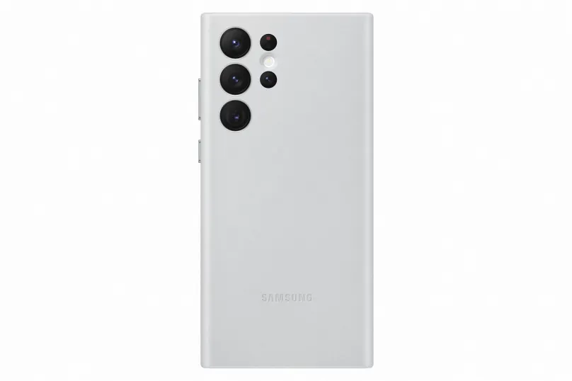 Kryt na mobil Samsung Galaxy S22 Ultra 5G Kožený zadný kryt svetlo šedý