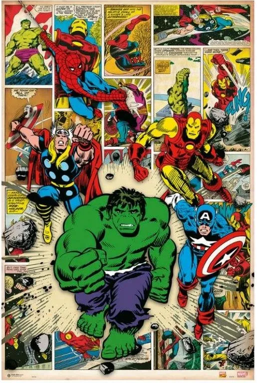 Plagát Marvel - Here Come The Heroes - plagát
