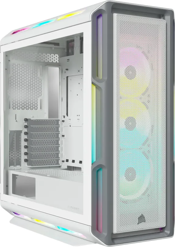 Počítačová skriňa Corsair iCUE 5000T RGB Tempered Glass White