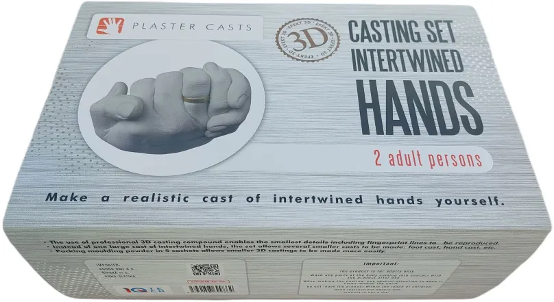 Súprava na odtlačky iQtech 3D Dual 1 kg pre 2 osoby prepletené ruky