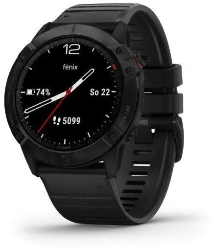 Chytré hodinky Garmin Fenix 6X Pre Glass Black/Black Band, pre mužov aj ženy, s ovládaním