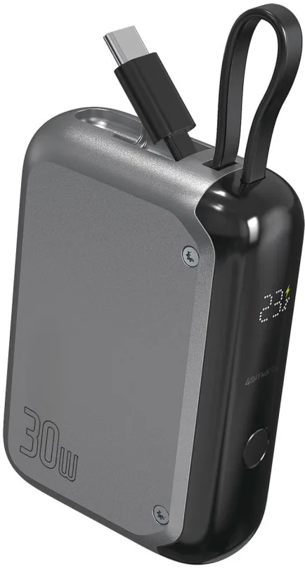 Powerbanka 4smarts Pocket s integrovaným USB-C cable 10000mAh 30W space grey