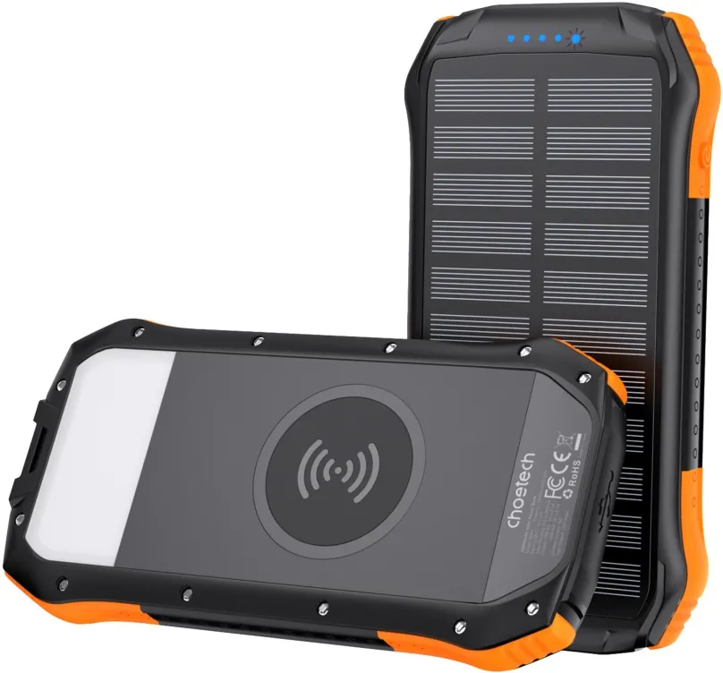 Powerbanka ChoeTech B659 10000mAh solar Power Bank+wireless charging, so solárnym panelom,